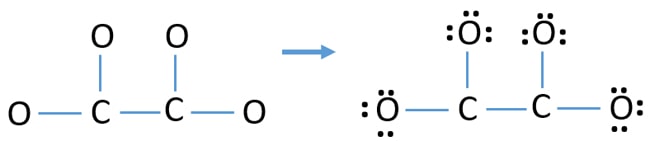  marcar pares solitários em C2O42- lewis structure sketch