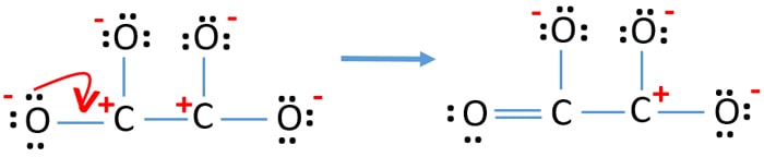 reduzir as cargas de átomos na estrutura oxalate lewis