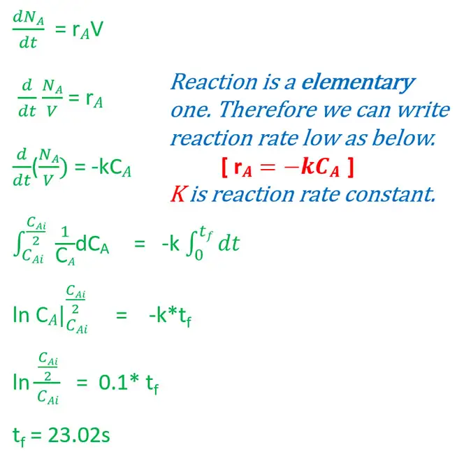 Batch Reactor Solved Problems | Examples