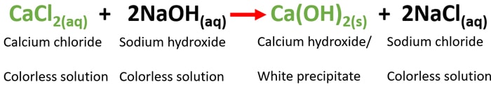 Cacl2 Naoh Ca Oh 2 Nacl Reaction And Characteristics